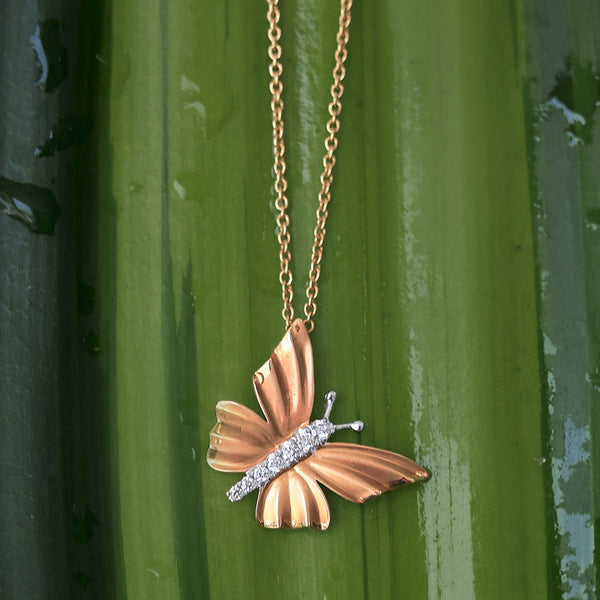 Fluted Wing Butterfly Pendant