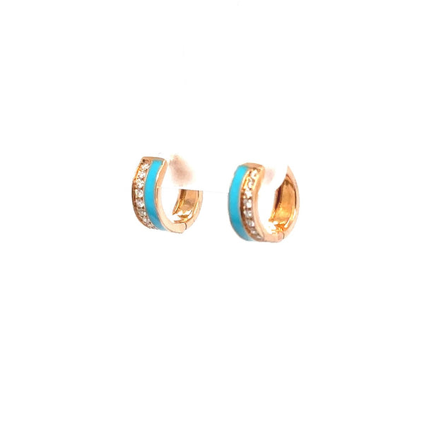 Turquoise Stripe Hoops