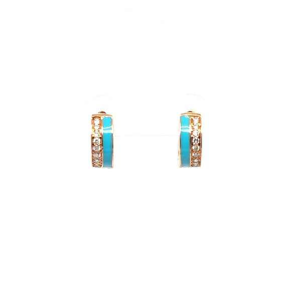 Turquoise Stripe Hoops