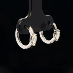 Rose-Cut Marquise Huggies