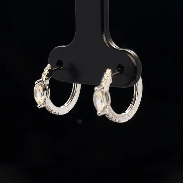 Rose-Cut Marquise Huggies