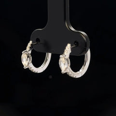 Rose-Cut Marquise Huggies