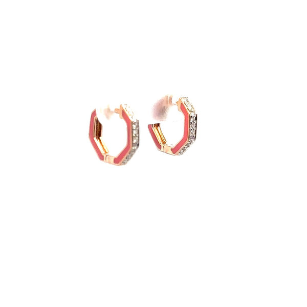 Coral Facet Hoops