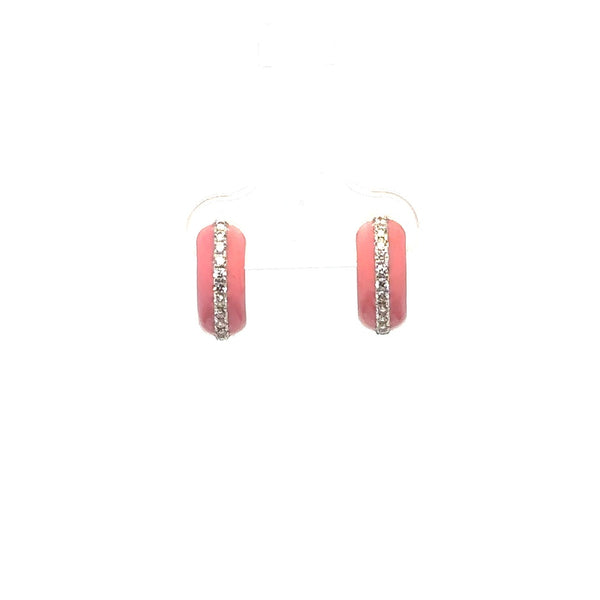 Coral Stripe Hoops