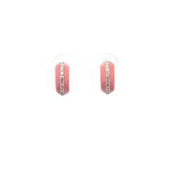 Coral Stripe Hoops