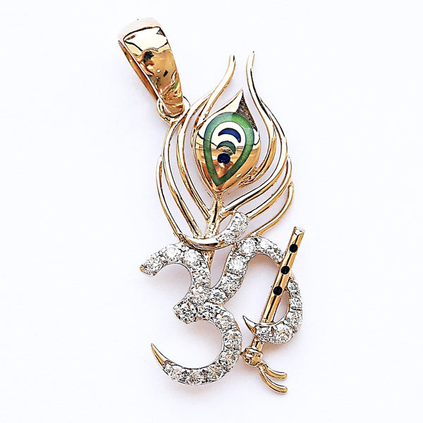 Om Flute Peacock Pendant