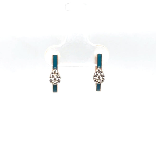 Teal Cluster Hoops