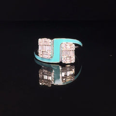 Turquoise Enamel Baguette Ring