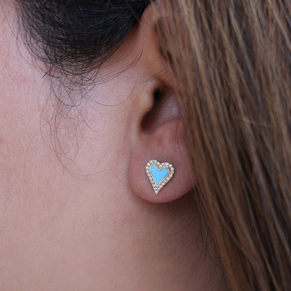 Turquoise Heart Studs
